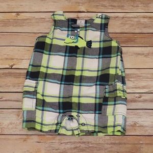 Carters snorkel fish plaid shortall